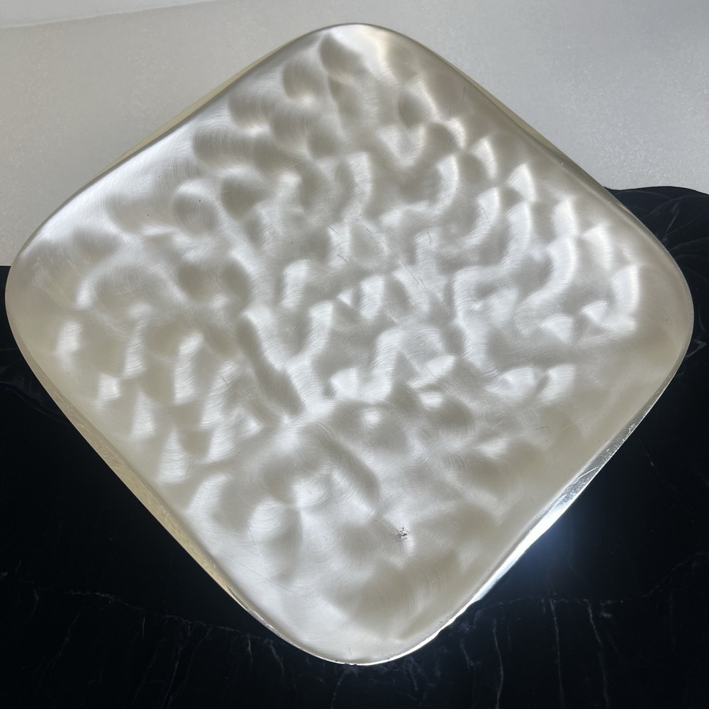 Vintage WMF-IKORA Silver Plated Footed Plate Tray Swirl 1 Brushed Finish GERMANY